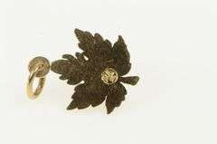 14K Yellow Gold Ornate Maple Leaf Canada Symbol Charm/Pendant