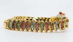 Ladies Geneva & Gemstone Watch, 18kt Yellow Gold Plated