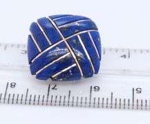 2 Pairs of Yellow Gold Lapis Earrings