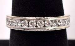 Elegant Diamond Band Ring In 14k White Gold