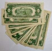 9 Series 1953 B &1 1953A $2 Red Seal US Notes