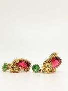 BEAUTIFUL AND UNIQUE DESIGNER PANTHER & GEMSTONE EARRINGS