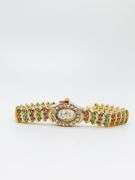 Ladies Geneva & Gemstone Watch, 18kt Yellow Gold Plated