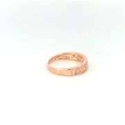 10K Rose Gold Diamond Ornate Scroll Design Wedding Band Ring