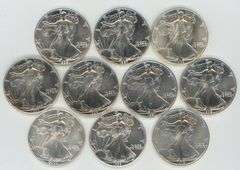 10 Diff. Choice to Gem BU $1 Silver Eagles 1986 to 2000