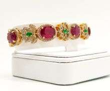 RUBY, EMERALD, & DIAMOND BRACELET