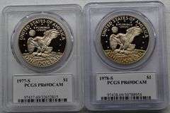 1977-S & 1978-S Proof Eisenhower $1 Dollars PCGS PR69 DCAM US Coin (Lot of two)