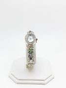 Ladies Geneva & Gemstone Watch, 18kt White GP Cuff