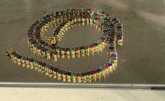 53.0+CARAT NATURAL RUBY, EMERALD, & BLUE SAPPHIRE NECKLACE IN 14KT SOLID YELLOW GOLD