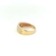 10K Yellow Gold 1/3 Ctw Diamond Band Tiered Channel Vintage Ring