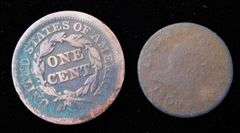 2 U.S. Coins - Half Cent and Large Cent
