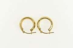 14K Yellow Gold Hammered Pattern 14.8mm Vintage Hoop Earrings