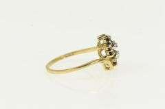 10K Yellow Gold Diamond Sapphire Flower Cluster Bypass Ring