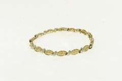 10K Yellow Gold 1.12 Ctw Diamond Wavy Link Statement Tennis Bracelet