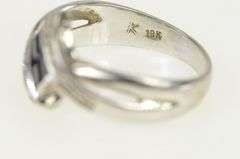 18K White Gold Baguette Sapphire Diamond Bypass Statement Ring