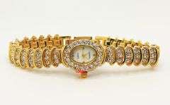 Ladies Geneva & Gemstone Watch, 18kt Yellow Gold Plated