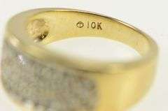 10K Yellow Gold 0.50 Ctw Pave Diamond Statement Band Ring