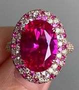 GORGEOUS 14KT SOLID YELLOW GOLD, RUBY, & DIAMOND COCKTAIL RING
