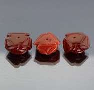Lovely 3.93ct red Agate flower carvings