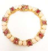 BEAUTIFUL PINK TOURMALINE, OPAL, & DIAMOND BRACELET- 30.0+CARATS!