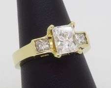 Certified Three Stone Diamond Engagement Ring