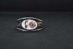 Beautiful Silver Mother Of Pearl Bangle Bracelet