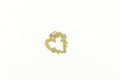 14K Yellow Gold Black Hills Leaf Heart Love Symbol Charm/Pendant