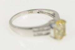 14K White Gold 1.50 Ctw Honey Heliodor Diamond Engagement Ring