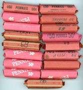 17 Assorted Wrapped BU Rolls of Lincoln Cents: 1968-1983