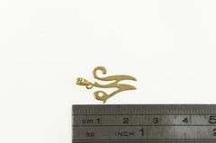 14K Yellow Gold Cursive W Monogram Name Initial Letter Charm/Pendant