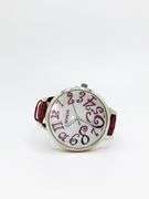 Big Numbers Geneva Watch w/ Mother of Pearl Face & Genuine Leather Strap