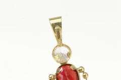 14K Yellow Gold January Birthstone Baby Sim. Garnet CZ Charm/Pendant