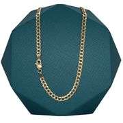 3MM 14K SOLID GOLD FLAT CUBAN LINK CHAIN WITH DIAMOND CUT DESIGN