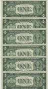 6 Consecutive 1935-E Superb Gem CU $1 Silver Certificates