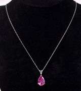 Pink Gemstone Pendant Necklace In Sterling Silver