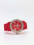Fancy Pink Geneva Watch w/ Cross Graphic and Gemstones