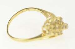 14K Yellow Gold 0.30 Ctw Diamond Cluster Vintage Bypass Ring