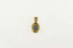 14K Yellow Gold Natural Sapphire Diamond Statement Pendant