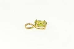 14K Yellow Gold Oval Peridot Solitaire Vintage Classic Pendant