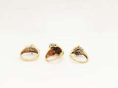 8 Beautiful 10k Solid Gold Diamond Rings!