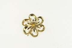 10K Yellow Gold 1950's Ornate Syn. Ruby & Citrine Flower Pendant/Pin