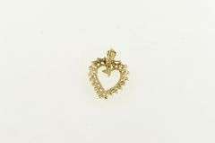 10K Yellow Gold Diamond Simple Classic Heart Love Symbol Pendant