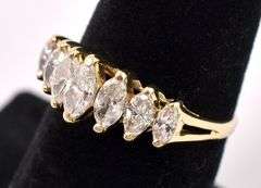 Marvelous Diamond Ring In 14K Yellow Gold