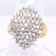 Dazzling Diamond Cluster Yellow Gold Ring