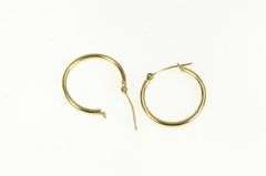 14K Yellow Gold 21mm Classic Simple Hollow Hoop Earrings