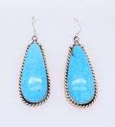 925 Sterling Silver Turquoise Dangle Earrings
