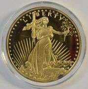Impressive Gold-Plated pure 2 Troy Oz .999 Silver $20 Gold replica
