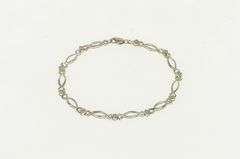 10K White Gold Diamond Criss Cross Curvy Link Tennis Bracelet