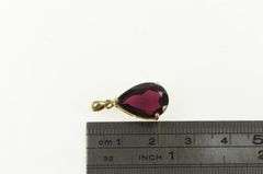 14K Yellow Gold Pear Tourmaline Solitaire Vintage Statement Pendant