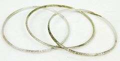 3 Vintage Sterling Silver Bangle Bracelets